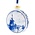 Heinen Delfts blauw Kerstbal Plat Molens 8 cm - Delfts blauw