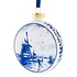 Heinen Delfts blauw Flache Weihnachtskugel Windmühlen 8 cm - Delfter Blau