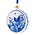 Heinen Delfts blauw Weihnachtskugel, flaches Stechpalmenblatt mit Beeren, 8 cm – Delfter Blau