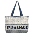 Robin Ruth Fashion Grote Schoudertas - Denim - Donkerblauw - Fietsen
