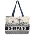 Robin Ruth Fashion Große Schultertasche - Holland - Denim - Dunkelblau - Windmühlen