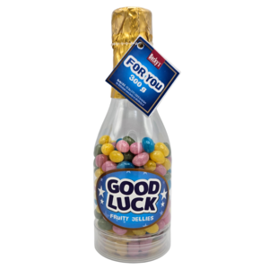 Becky`s Partyflasche mit fruchtigen Geleebohnen – Viel Glück!