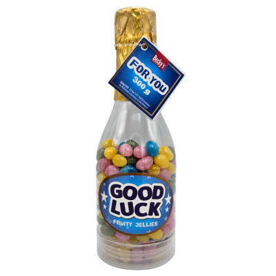Becky`s Partyflasche mit fruchtigen Geleebohnen – Viel Glück!