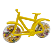 Becky`s Snoep-Speelgoed fiets - Geel/Oranje 20x12 cm