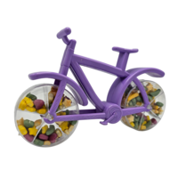 Becky`s Snoep-Speelgoed fiets - Paars 20x12 cm