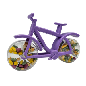 Becky`s Snoep-Speelgoed fiets - Paars 20x12 cm