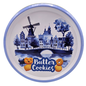 Becky`s Hollandse koekjesmix in Bewaarblik - Molen - dorpsgezicht - 114g