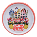 Becky`s Dutch Tulip Cookies in a Storage Tin - Gabled Houses and Tulips - 114 grams