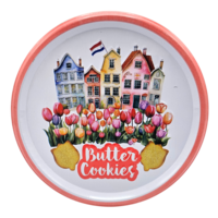 Becky`s Hollandse tulpkoekjes in Bewaarblik - Gevelhuisjes en tulpen - 114 gram