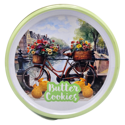 Becky`s Hollandse Fietskoekjes in Bewaarblik - Fiets op brug - 114 gram