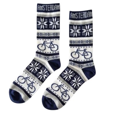 Holland sokken Herensokken - Fietsen - Blauw, Wit en Grijs