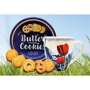 typisch-hollands-geschenkpakket Holland-Becher – Delfter Blau – Keksdose