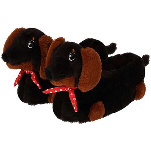 Apollo Dierenpantoffels - Teckels - Zwart -bruin