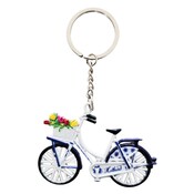 Matix Keyring - Bicycle with Tulips - Delft Blue