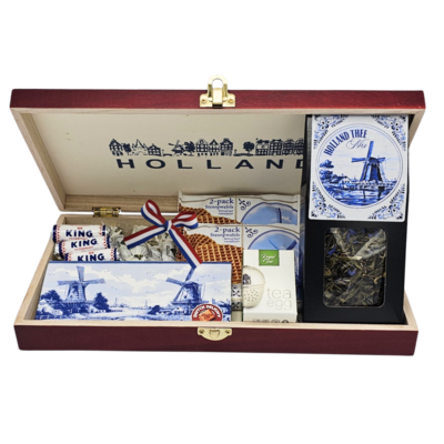 typisch-hollands-geschenkpakket Geschenkkistje - Holland Delfts blauwe-thee