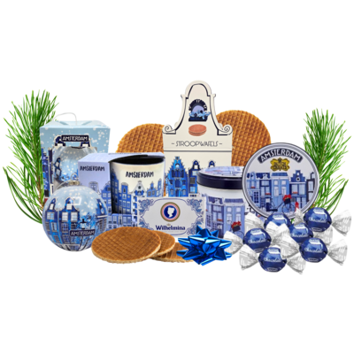 typisch-hollands-geschenkpakket Kerstpakket Amsterdam - Delfts blauw