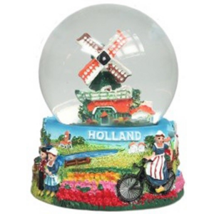 TTD Gifts Schneekugel Holland - Windmühle - Bäuerin - Altholländisch