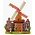 Matix Magneet polystone stellingmolen met huisje - bruin