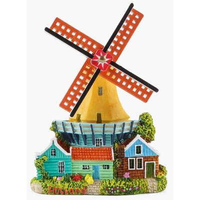 Matix Magneet polystone stellingmolen met huisje - geel