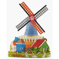 Matix Magneet polystone stellingmolen met huisje - blauw/groen