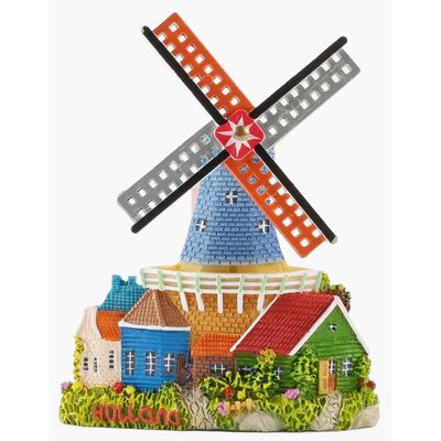 Matix  Magneet polystone stellingmolen met huisje - blauw/groen
