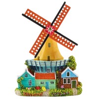 Matix Magneet polystone stellingmolen met huisje - geel