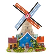 Matix Magnetic polystone windmill with house - grey/blue