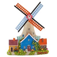 Matix Magnetic polystone windmill with house - grey/blue