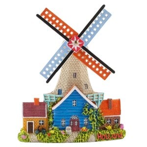 Matix Magnetic polystone windmill with house - grey/blue