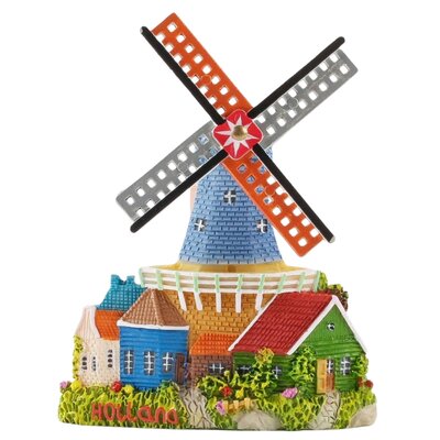 Matix  Magneet polystone stellingmolen met huisje - blauw/groen