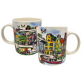 Ter Steege souvenirs Mok Amsterdam - ronvaartboot - magere brug en grachtenpandjes
