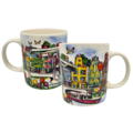Ter Steege souvenirs Mok Amsterdam - tour boat - Skinny Bridge and canal houses