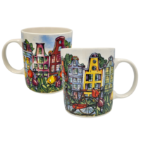 Ter Steege souvenirs Mug Amsterdam - red bicycle - bridge and canal houses