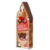 Becky`s Christmas House with Christmas Stockings Rudolf & Gingerman - Chocobomb