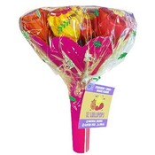 Becky`s Lolly Boeket met 12 Fruitlolly's (Roze)
