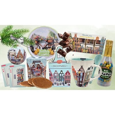 typisch-hollands-geschenkpakket Groen Kerstpakket Big Thanks met Jelly Beans & Gevelhuisjes