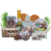 typisch-hollands-geschenkpakket Green Christmas Hamper Big Thanks with Jelly Beans & Gable Houses