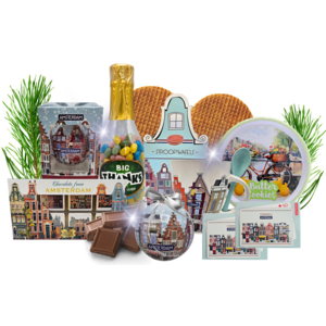 typisch-hollands-geschenkpakket Groen Kerstpakket Big Thanks met Jelly Beans & Gevelhuisjes