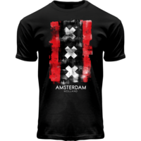 Fox Originals T-shirt Black Vintage Amsterdam Flag - Distressed