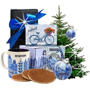 Typisch Hollands Weihnachtskorb – Delfter Blau – Amsterdam