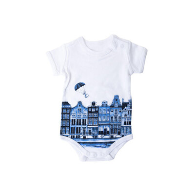 Heinen Delfts blauw Rompertje Delfts blauw - 0-3 maanden