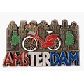 Matix Magnet Amsterdam bronze - Gabled houses and red bicycle