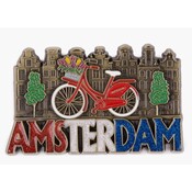 Matix Magneet Amsterdam brons - Gevelhuizen en rode fiets
