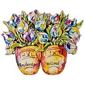 Typisch Hollands Magnet - Clogs and Tulips / Holland-Amsterdam