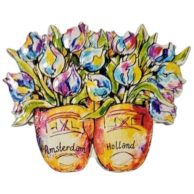 Typisch Hollands Magnet – Holzschuhe und Tulpen / Holland-Amsterdam