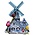 Ter Steege souvenirs Magnet Holland – Windmühle – Blaue Akzente mit roten, gelben und rosa Tulpen