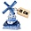 Matix Delfterblaue Turmmühle in PVC-Geschenkbox, 12 cm