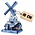 Matix Windmühle aus Delfter Blau mit küssendem Paar, 10 cm
