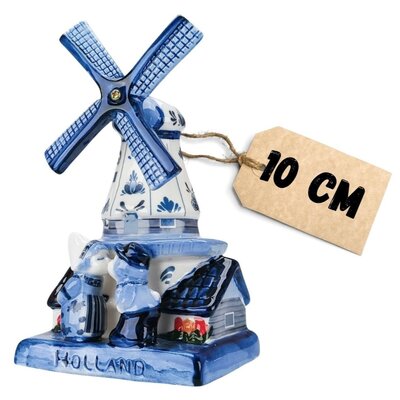 Matix Windmühle aus Delfter Blau mit küssendem Paar, 10 cm