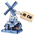 Matix Windmühle aus Delfter Blau mit küssendem Paar, 10 cm